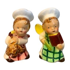 Vintage PY Japan Chef Kids Salt and Pepper Shakers